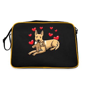 Carolina Dog dog with cuddly toy - Retro Bag - black/gold - Back