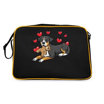 Grand chien de montagne suisse avec peluche - Sac Retro - noir/or - Dos