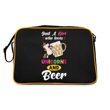 Dicton bière et licorne - Sac Retro - noir/or - Dos
