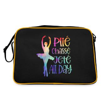 Ballerina Plié Chassé Jeté Ballett Tänzerin - Retro Tasche - Schwarz/Gold - Hinten