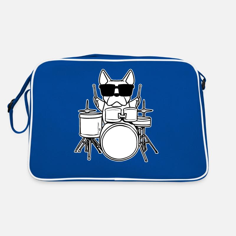 Drummer Drummer Dog with Drums Children Retro Bag