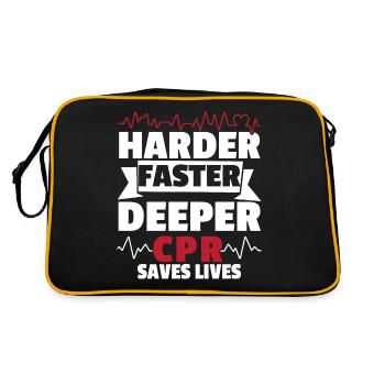 Harder Faster Deeper CPR Saves Lives - Retro Bag - black/gold - Back