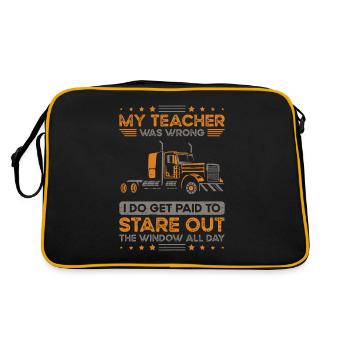 Trucker My Teacher Was Wrong Trucker - Retro Bag - black/gold - Back