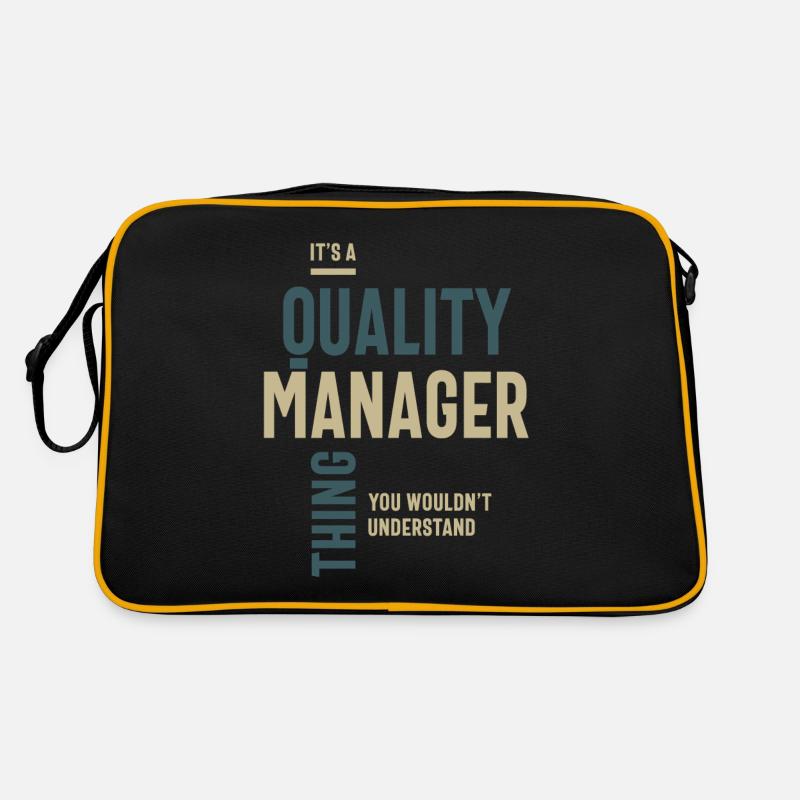 C’est un cadeau de titre d’emploi de gestionnaire de qualité - Sac Retro - noir/or