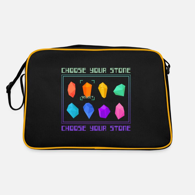 Stone Gaming Style Crystals Nerd Retro Bag