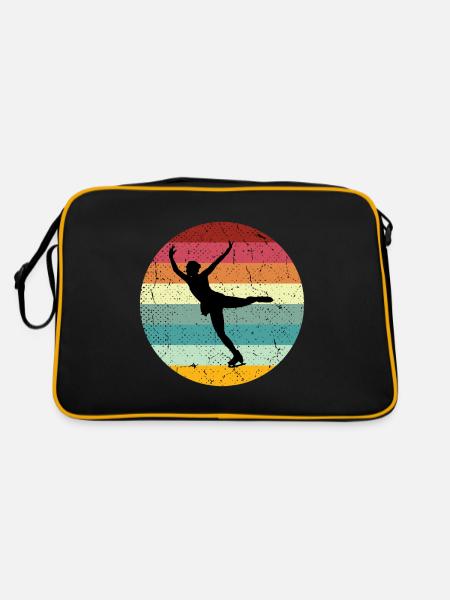 Ice Skate Vintage - Retro Tasche - Schwarz/Gold - Hinten
