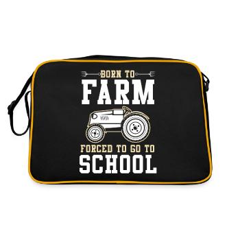 Geboren zum Bauer Zur Schule Gezwungen - Retro Tasche - Schwarz/Gold - Hinten