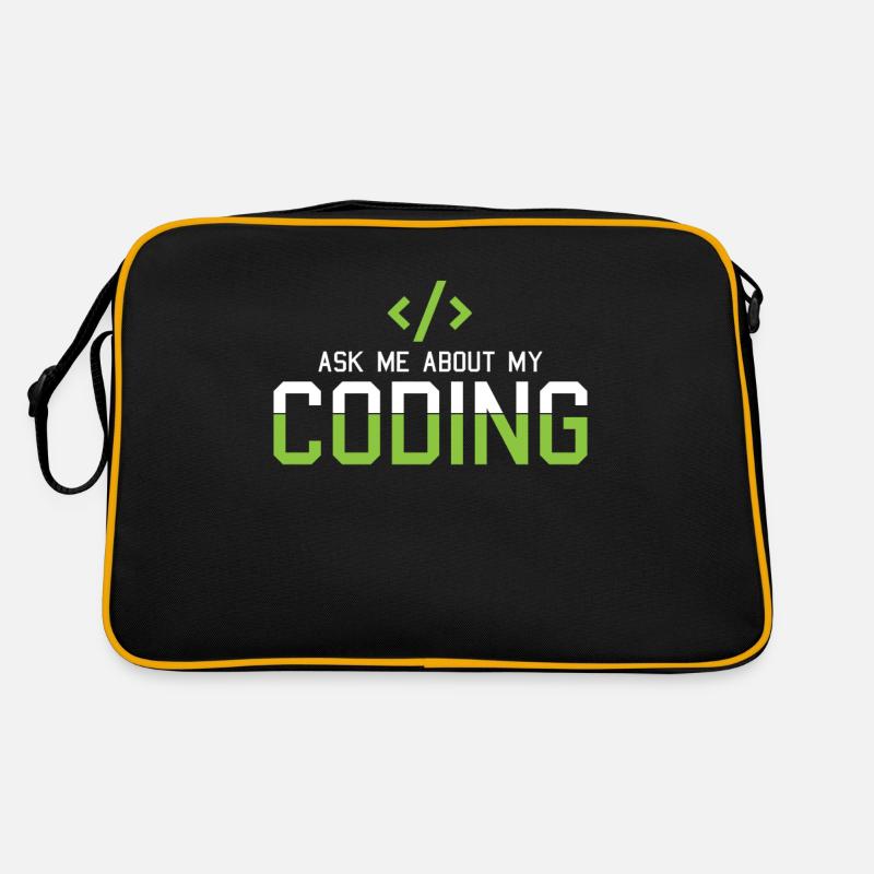 Hacking Programmer Hacker Code Coding Gift - Retro Bag - black/gold