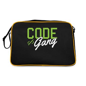 Hacking Programmer Hacker Code Coding Gift - Retro Bag - black/gold - Back