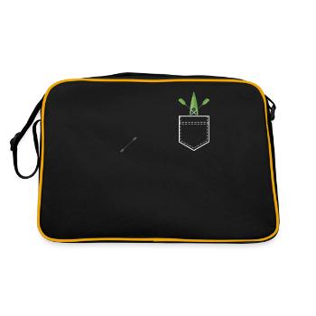 Kanufahrt Kajak Paddeln Bott Rudern Geschenk - Retro Tasche - Schwarz/Gold - Hinten