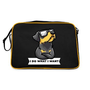 Chien de terrier de chasse allemand têtu drôle - Sac Retro - noir/or - Dos