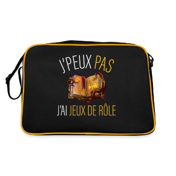 j peux pas j ai jeux de rôle (jdr) - Sac Retro - noir/or - Dos