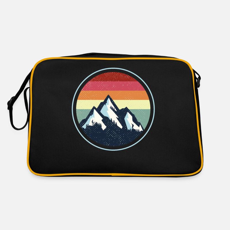 Vintage Mountain Retro - Retro Tasche - Schwarz/Gold