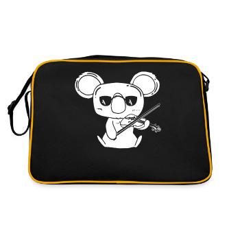 Violinist Violin Koala with Violin - Retro Bag - black/gold - Back