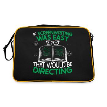 Screenplay Author Screenwriter Saying Funny - Retro Bag - black/gold - Back