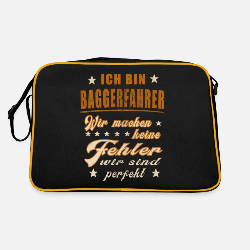 Baggerfahrer Baggerführer Bagger Bauarbeiter Bau Retro Tasche