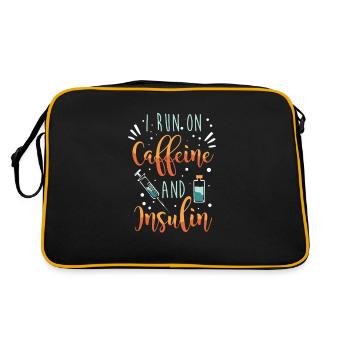I run on caffeine and insulin diabetes - Retro Bag - black/gold - Back