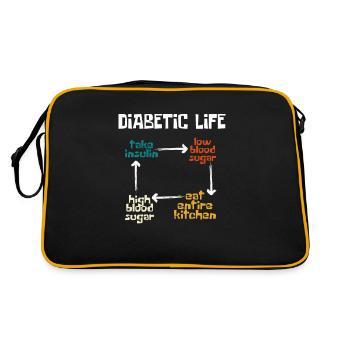 Vie diabétique Diabète Insuline - Sac Retro - noir/or - Dos