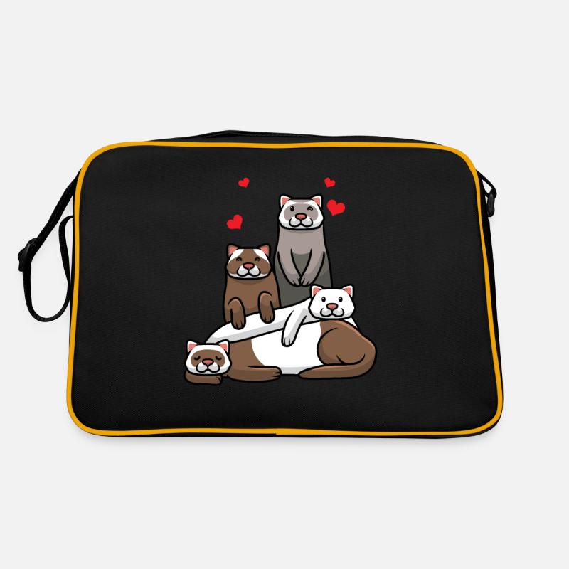 Frettchen Frett - Retro Tasche - Schwarz/Gold