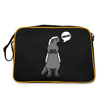 Sturer Honigdachs Ratel - Retro Tasche - Schwarz/Gold - Hinten