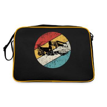 Betonmischer Baustelle Mischer Retro Geschenk - Retro Tasche - Schwarz/Gold - Hinten