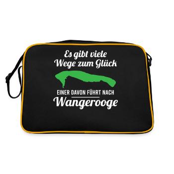 Wangerooge Spruch Nordsee Insel Friesland Geschenk - Retro Tasche - Schwarz/Gold - Hinten