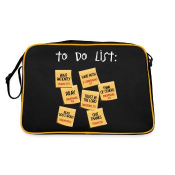 Christliche To Do Liste - Retro Tasche - Schwarz/Gold - Hinten