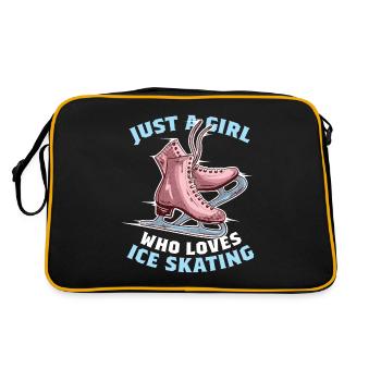 Just a girl who loves ice skating Eis kunst lauf - Retro Tasche - Schwarz/Gold - Hinten