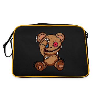 Bouton d’horreur Eyes Bear Halloween - Sac Retro - noir/or - Dos