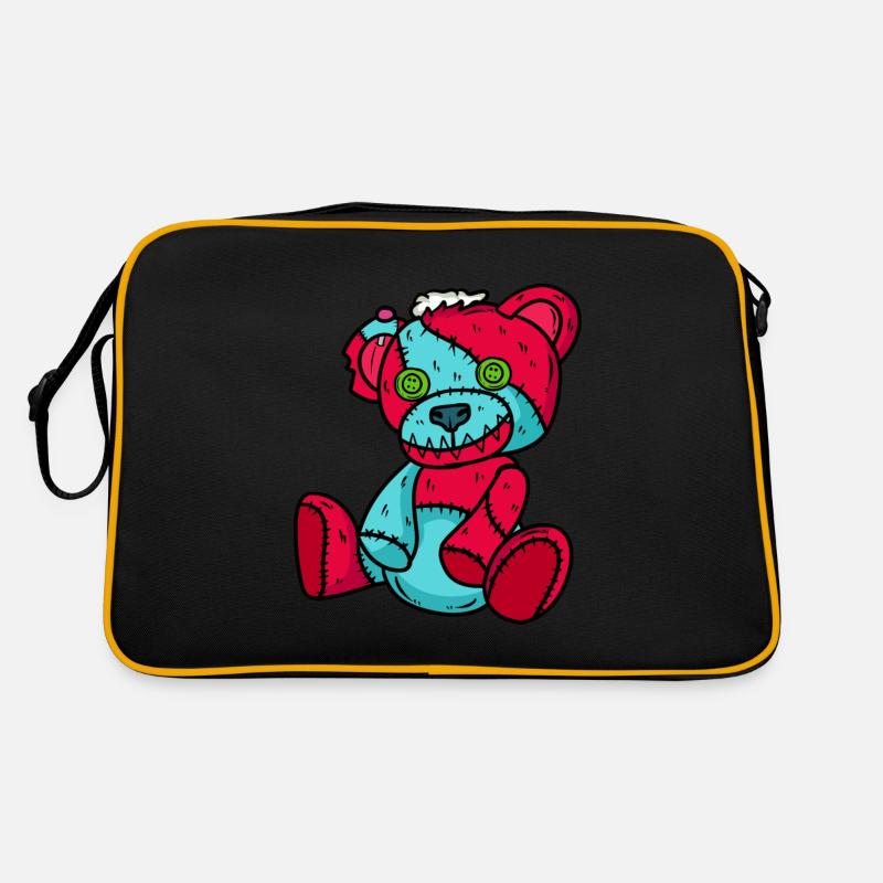 Horror Teddy Bear Halloween - Retro Tasche - Schwarz/Gold