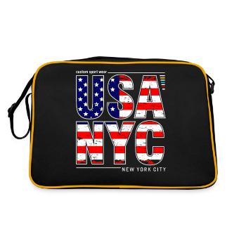 USA NYC New York City Drapeau américain J’aime NY - Sac Retro - noir/or - Dos