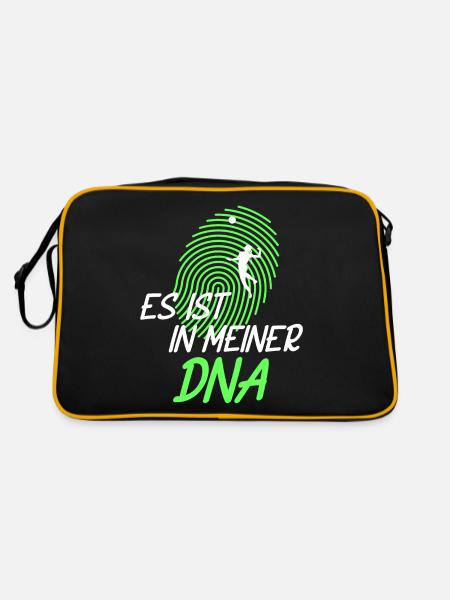 Faustball Faustballer Faustballspieler - Retro Tasche - Schwarz/Gold - Hinten