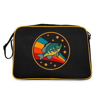 Sunfish in space for Fishermen - Retro Bag - black/gold - Back