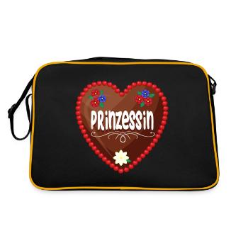 Trachten Ersatz Gwand Volksfest Dult Lebkuchenherz - Retro Bag - black/gold - Back
