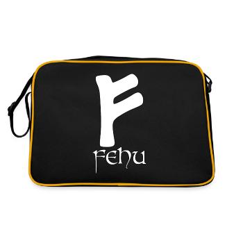 Rune Fehu Pouvoirs magiques protecteurs de la rune - Sac Retro - noir/or - Dos