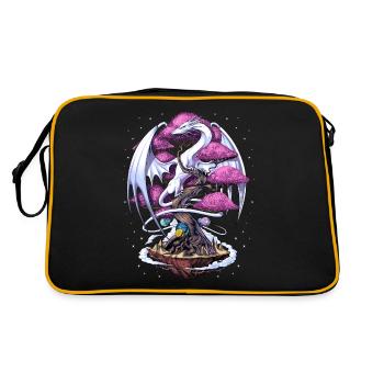 Fleur de cerisier dragon japonais - Sac Retro - noir/or - Dos