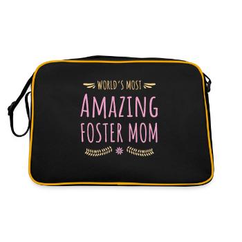 The most amazing Foster Mom in the world - Retro Bag - black/gold - Back