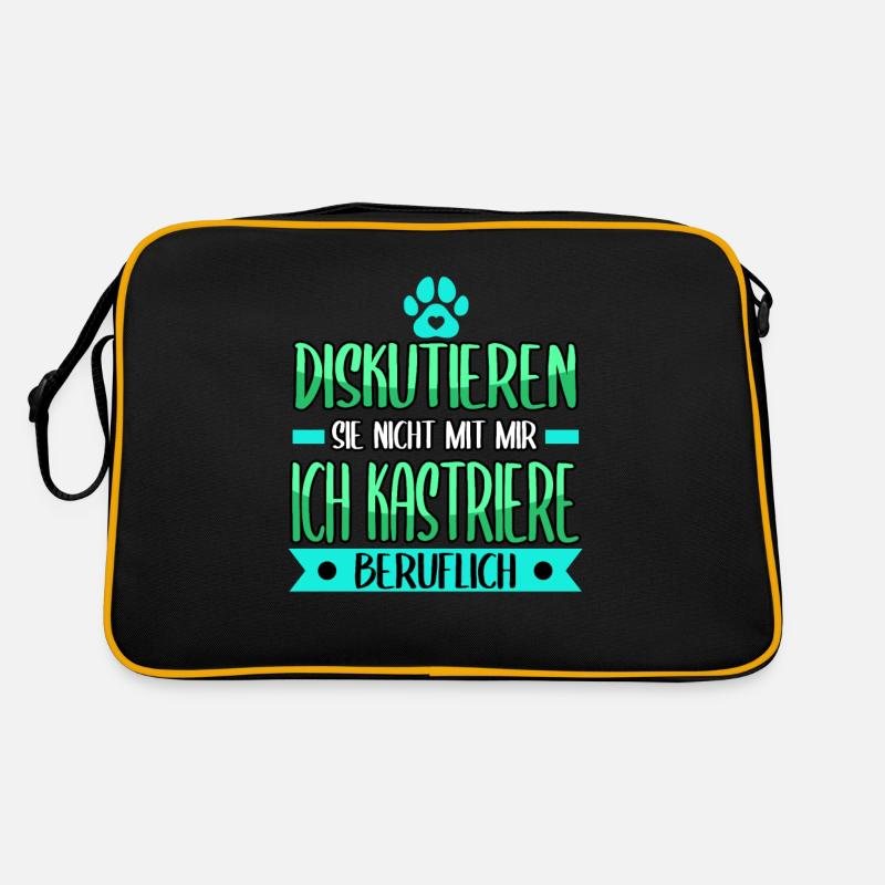 Diskutieren sie nicht mit mir ich kastriere - Retro Tasche - Schwarz/Gold
