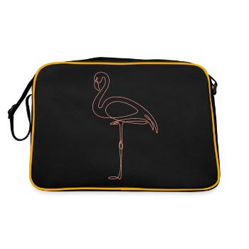 Flamingo One Line Art Abstract Art Gift - Retro Bag - black/gold - Back
