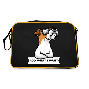 Chien têtu Fox Terrier Wirehair - Sac Retro - noir/or - Dos