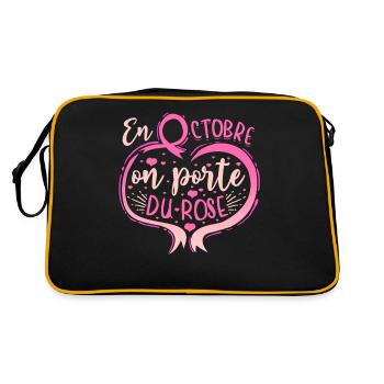 Octobre Ruban Rose Cancer du Sein Sensibilisation - Sac Retro - noir/or - Dos