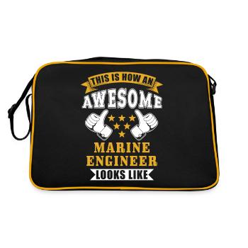 Naval Engineer Gift - Retro Bag - black/gold - Back
