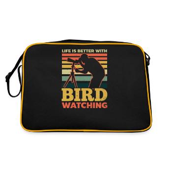 La vie ornithologique est meilleure avec l’observation des oiseaux - Sac Retro - noir/or - Dos