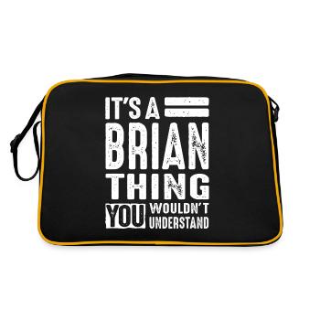 Brian Nom personnalisé Cadeau d’anniversaire - Sac Retro - noir/or - Dos
