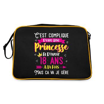 Femme 18e Anniversaire Fête Fille Cadeau Drôle 18 - Retro Tasche - Schwarz/Gold - Hinten