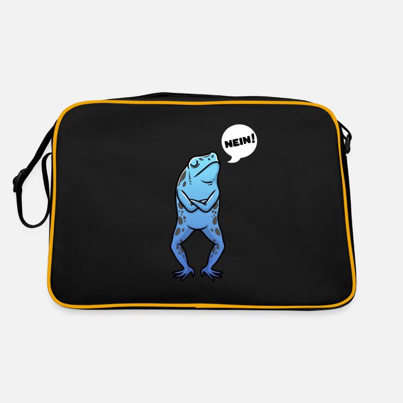 Baumsteigerfrosch Pfeilgiftfrosch Frosch Lustig - Retro Tasche - Schwarz/Gold