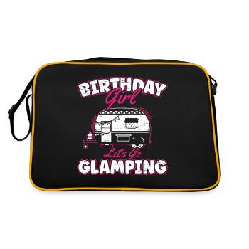 Glamping Geburtstagskind Let's Go Glamping - Retro Tasche - Schwarz/Gold - Hinten