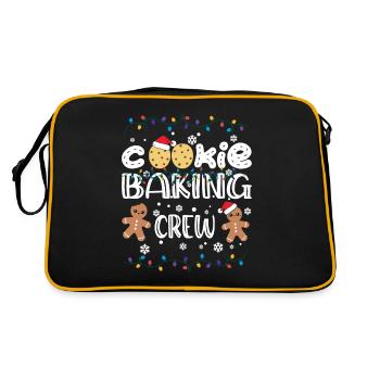 Christmas Lights Christmas Cookie Baking Crew - Retro Tasche - Schwarz/Gold - Hinten