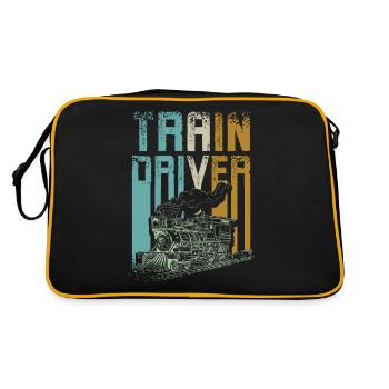 Vintage Lokführer - Retro Tasche - Schwarz/Gold - Hinten