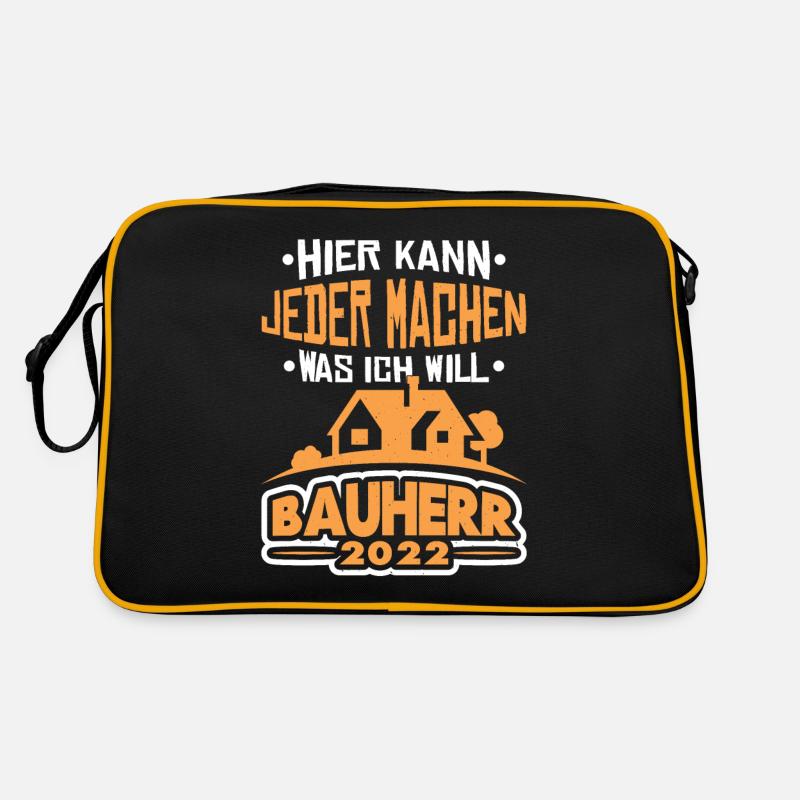 Hier kann jeder Machen was ich will Bauherr 2022 - Retro Tasche - Schwarz/Gold